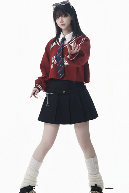 American College Sweatshirt + Tie + Pants + Skirt