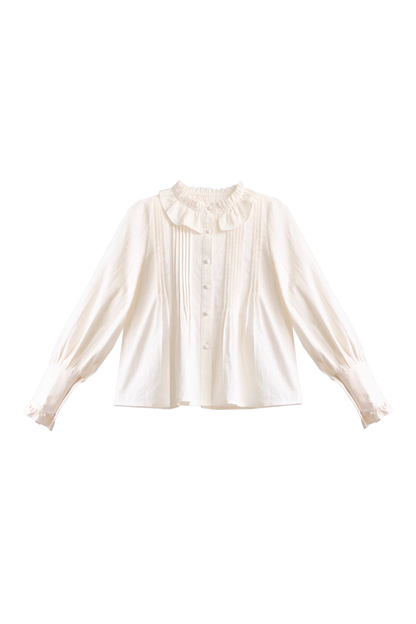 スイートガーリーリボンフレアコート+ファーカラー+シャツ+スカート+ベレー帽