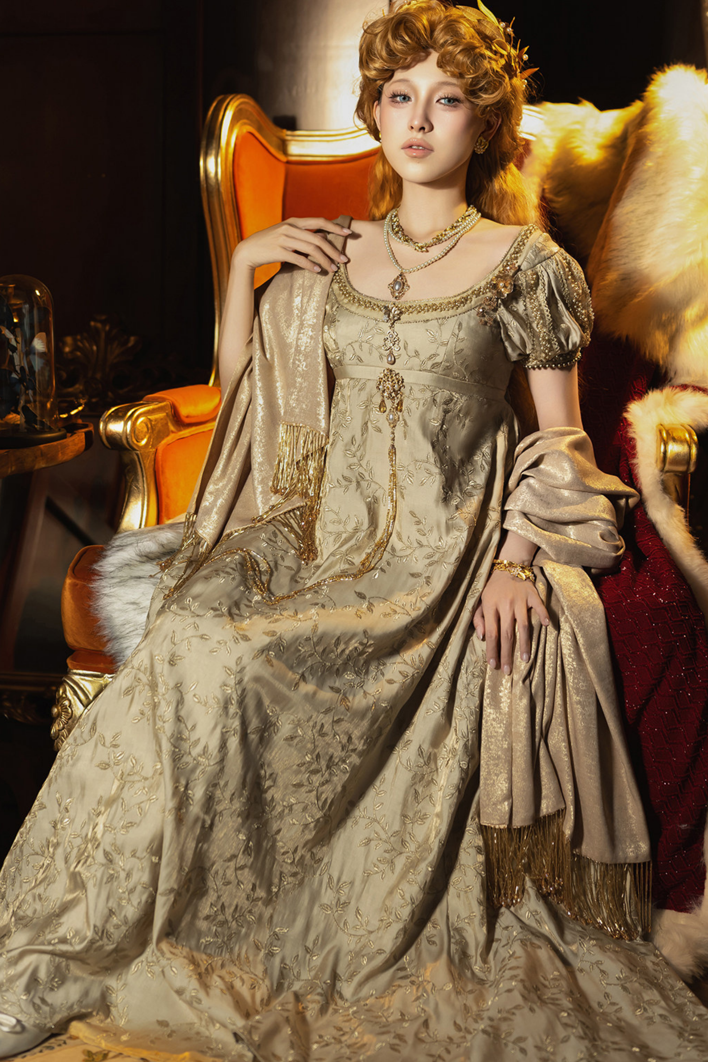 Twilight Elegant Lolita Dress + Shawl + Brooch + Bag