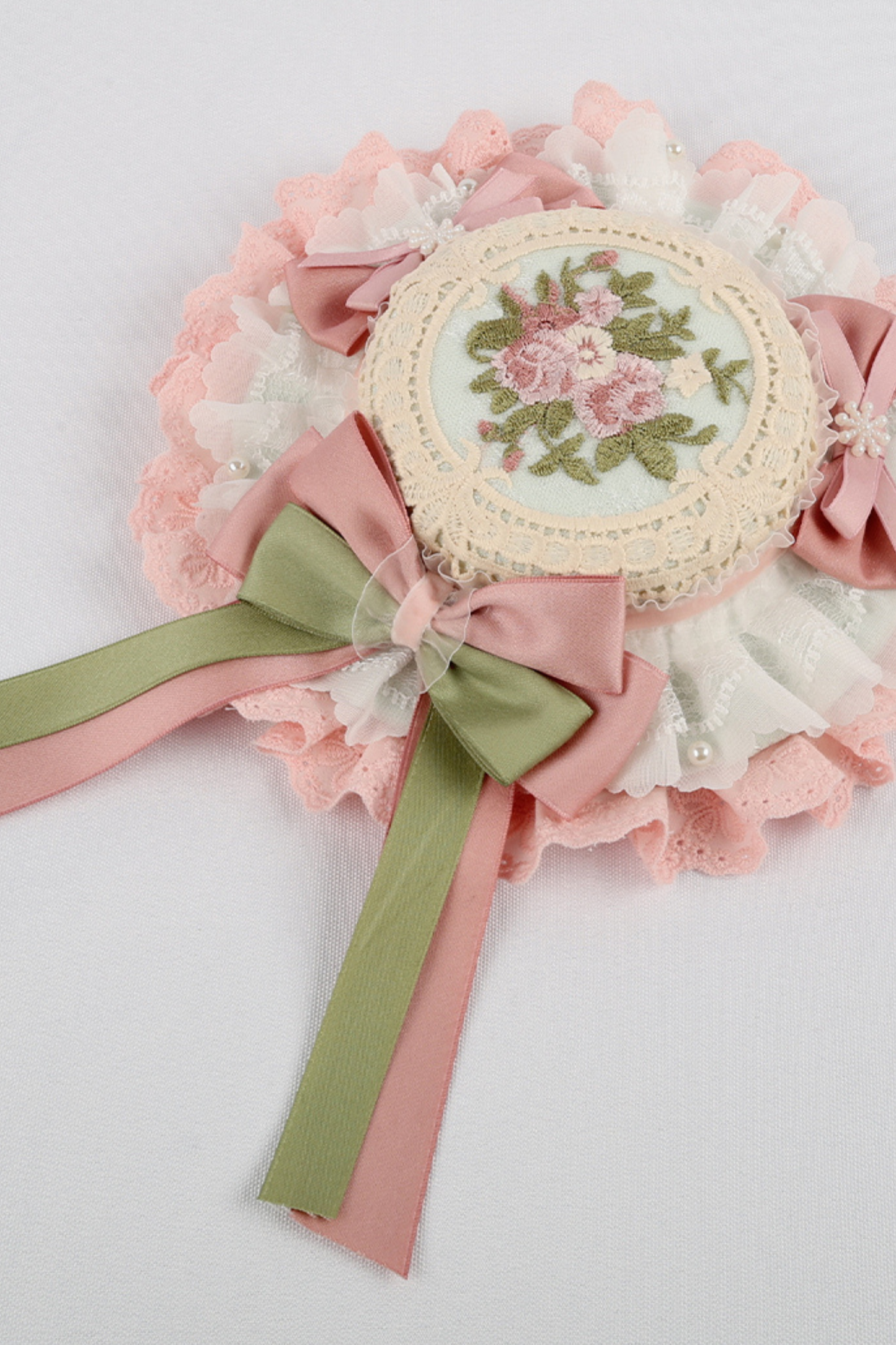 カントリーブーケロリータボンネット+フラットハット+クリップハット+ヘアバンド