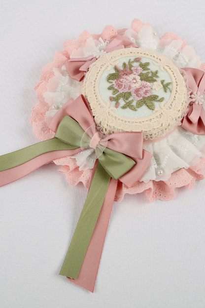 カントリーブーケロリータボンネット+フラットハット+クリップハット+ヘアバンド