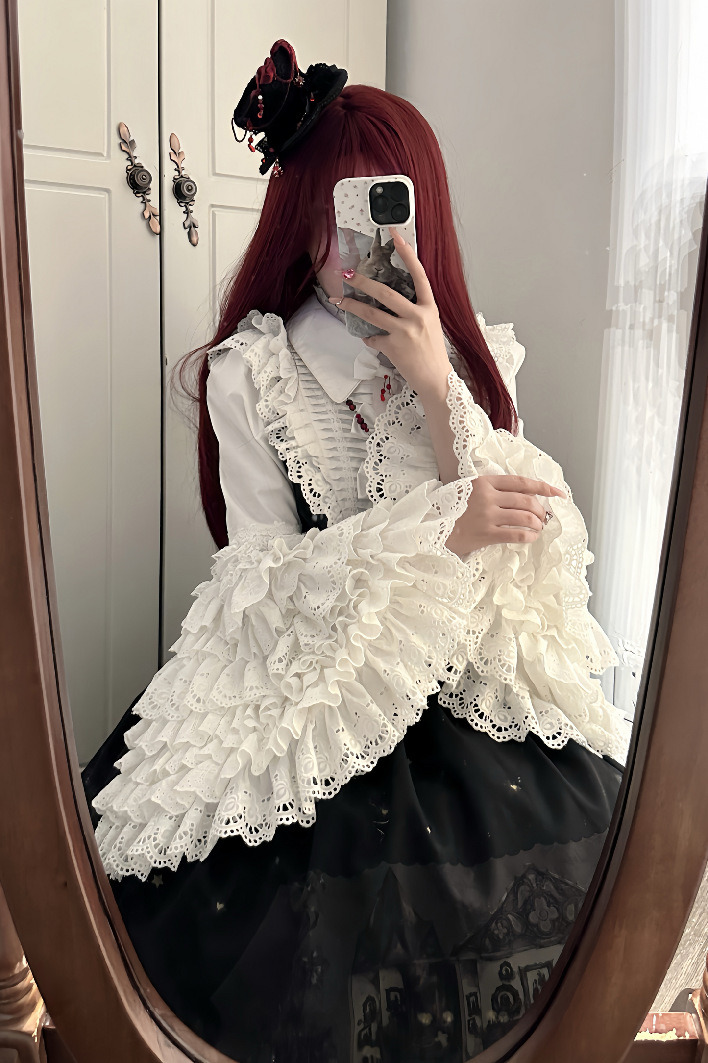 [Reservations] Dark Sleeveless Pleated Print Lapel Lolita Jumperskirt