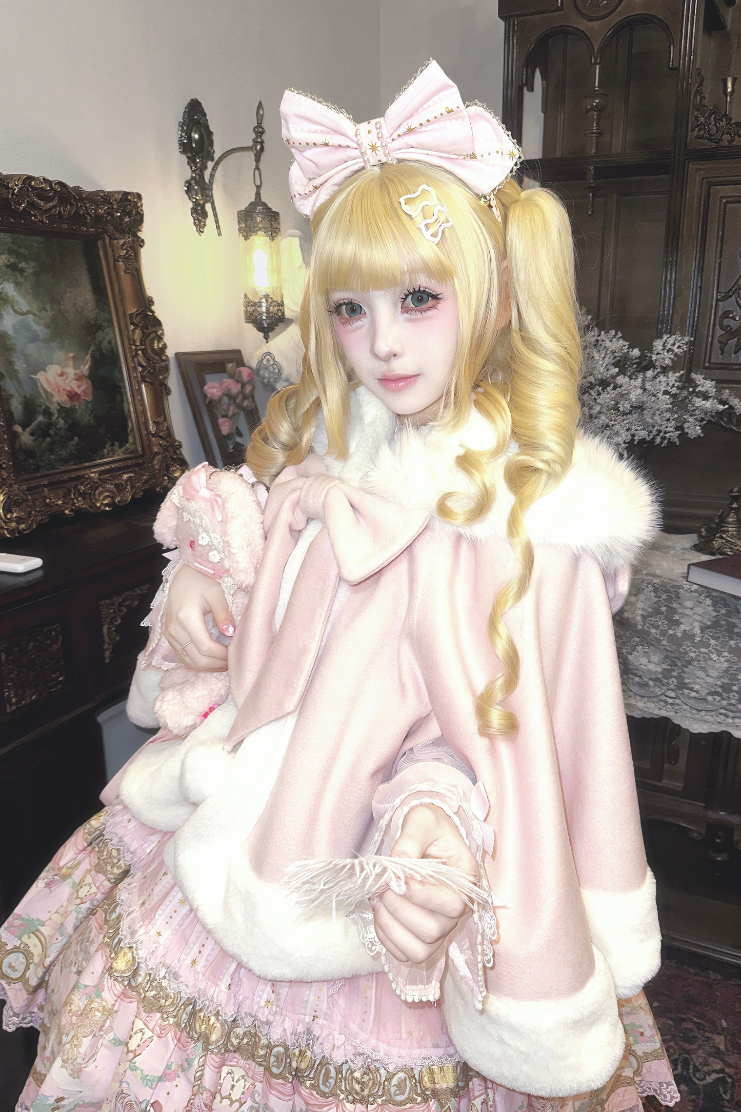 ファーバニーフードマント