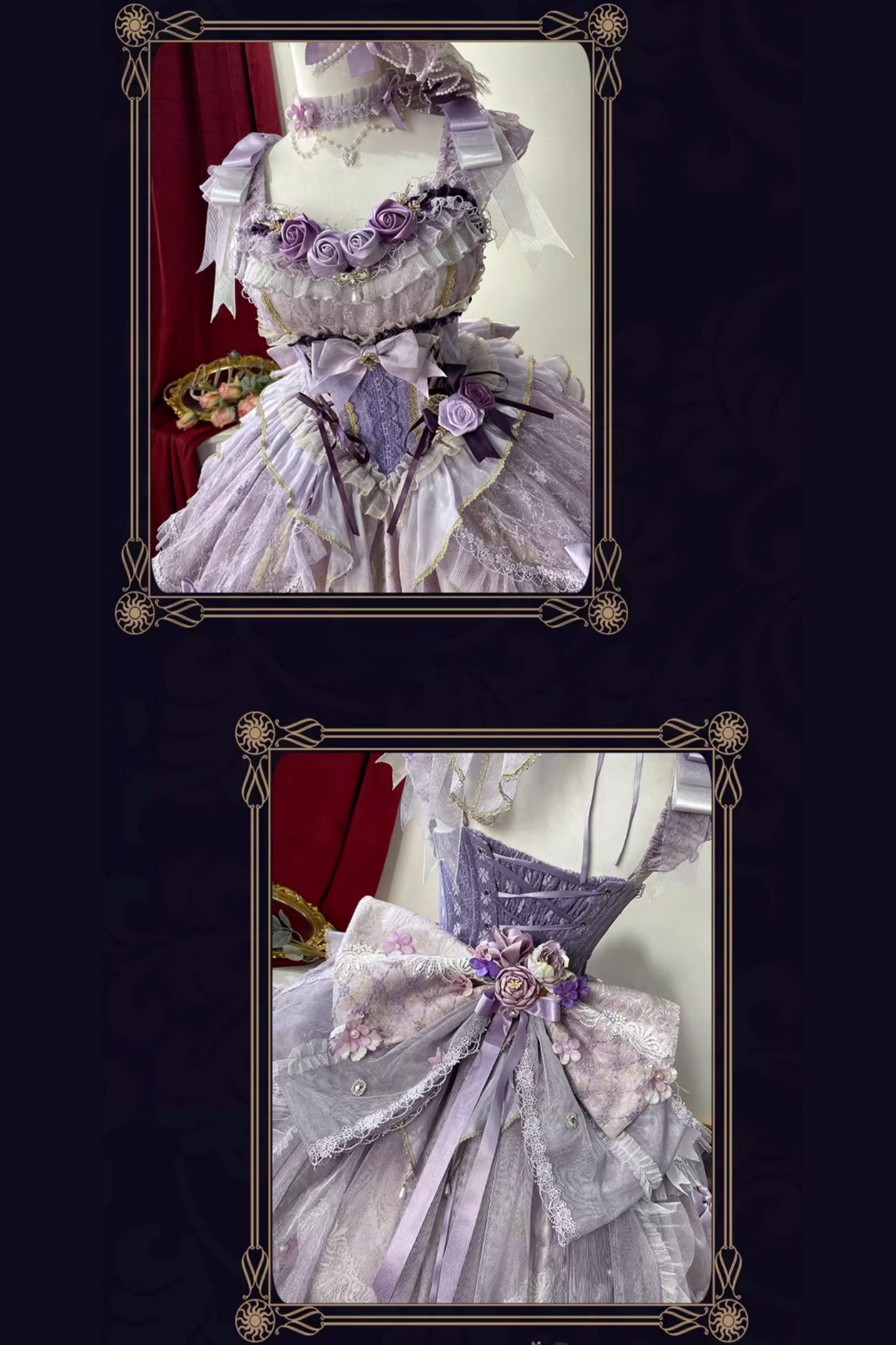 【5月23日予約締切】ムーンクラウンパープルローズファンタジープリンセスロリータJSKコルセットドレスセットA/B/C/D＋フルセット