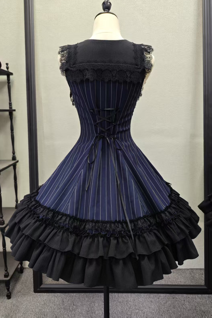 ダークテーラースリムゴシックロリータドレス+アウター