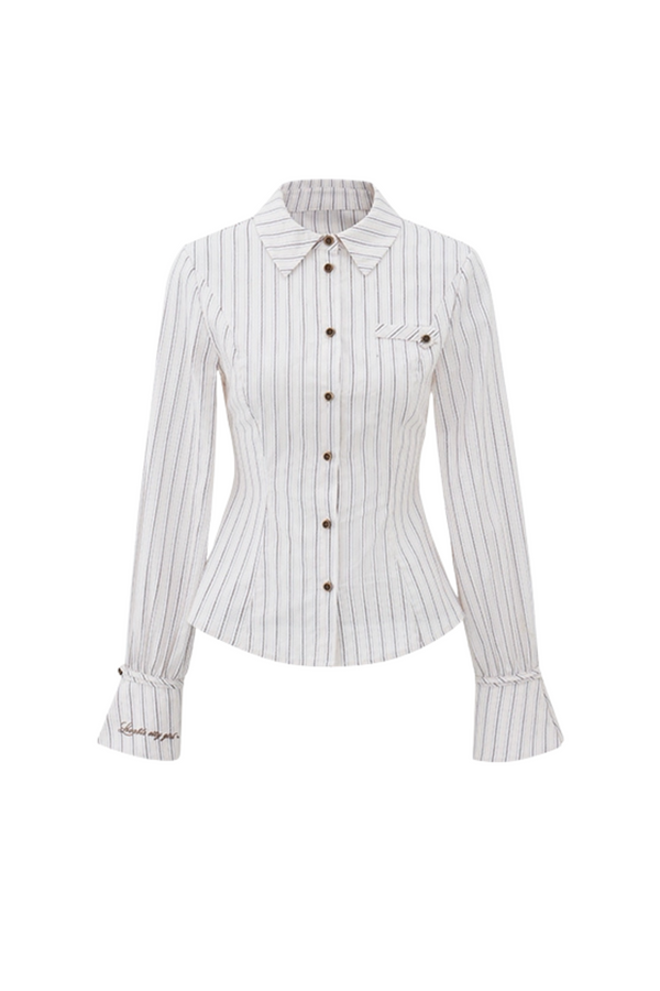 Fur Knit Vest + Striped Shirt