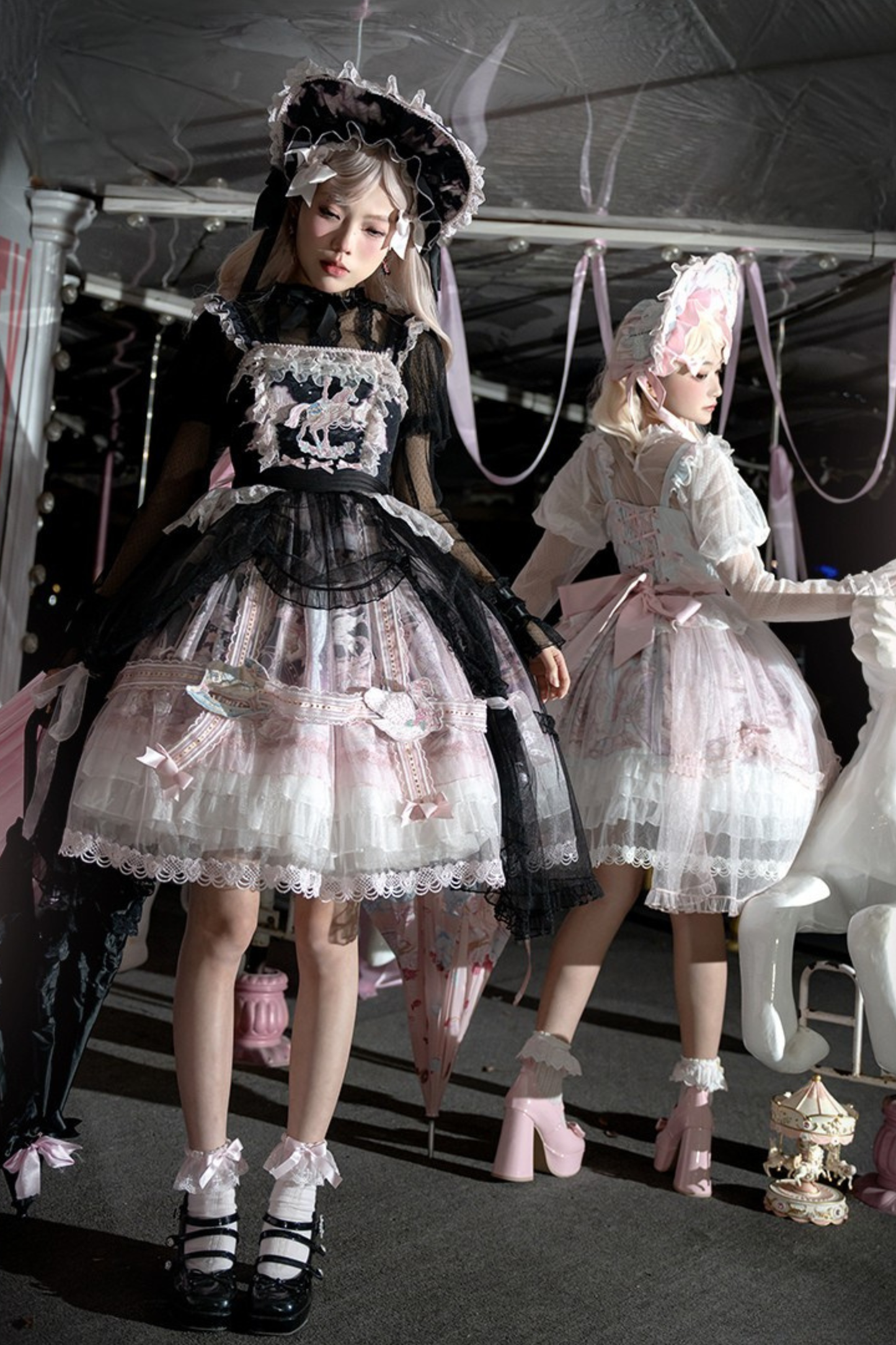 【予約商品】ペガサスガーデンチュールカーテンバードケージサスドレス＋ボンネット