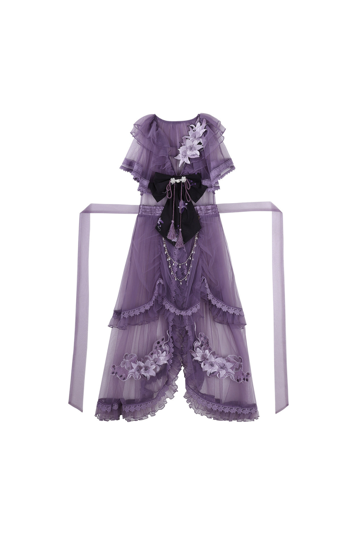 ダークチャイナクロスカラードレス+オーバードレス+スカート