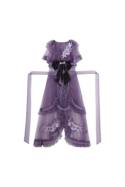 ダークチャイナクロスカラードレス+オーバードレス+スカート