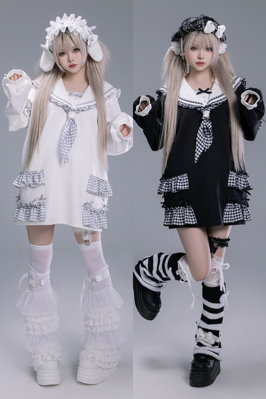 Plaid Sailor Loose Top