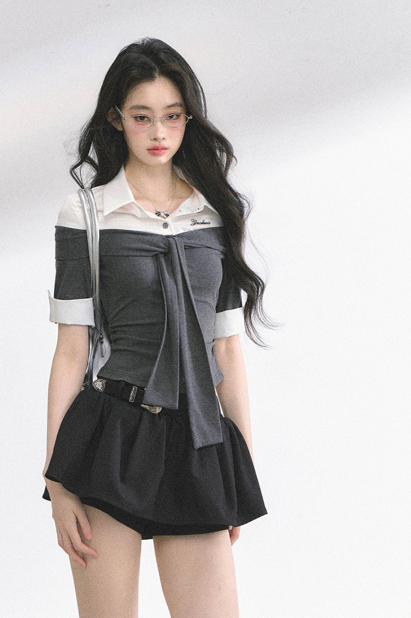 フレンチレディーウエストスリミングショートトップス