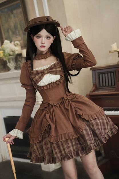 スイートチェックドールドレス＋2WAYリボン＋リボン＋ハット