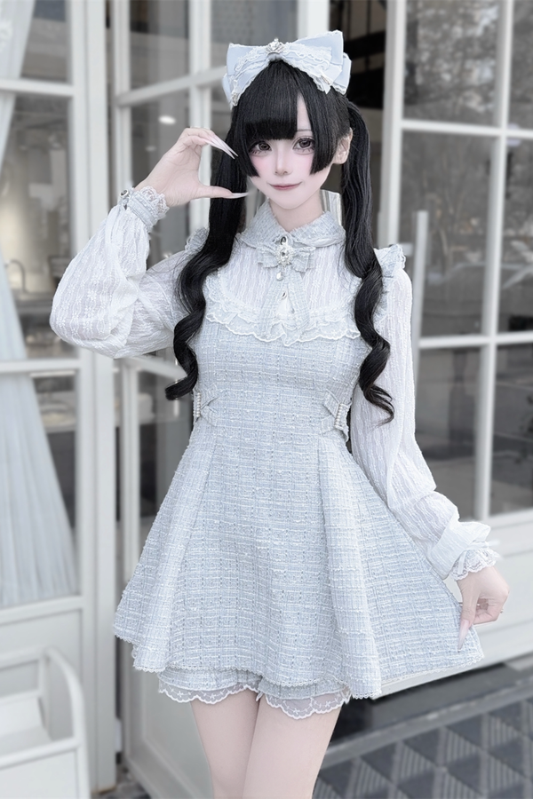 ツイードスイートドレス+ショートパンツ