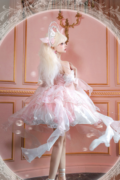 Mermaid Chiffon Lolita Dress + Crown + Headband + Sleeves