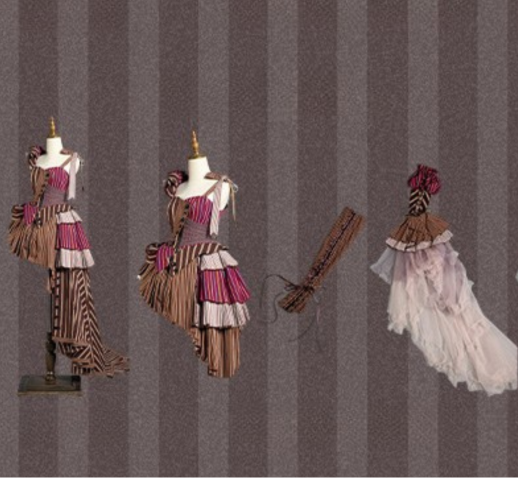 【予約商品】ストライプグリッドファンタジードレスセット＋アシメチュールスカート＋ベール