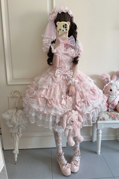 Sweetheart Lolita Dress + Ribbon + Veil