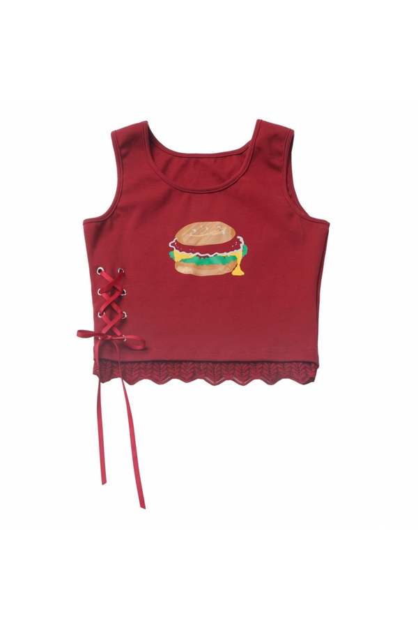 オーバーシャツ＋ノースリーブトップス＋ケーキスカート