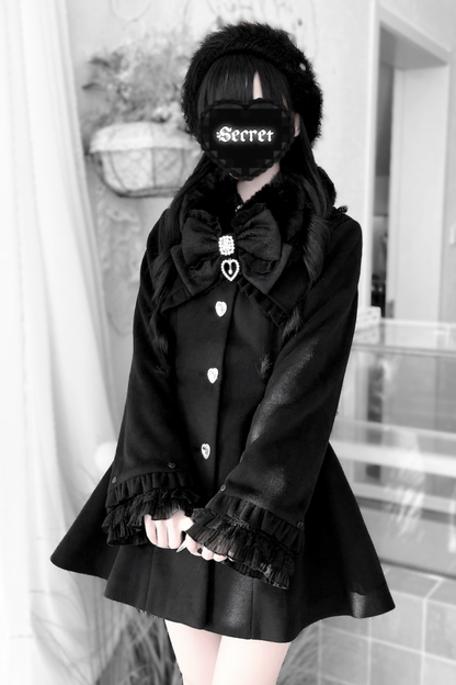 リボンウエストマークフレアコート