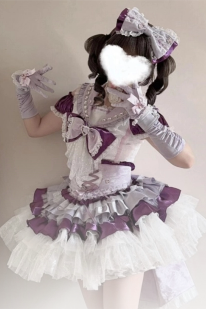 [Vorbestellung bis 23. März] Idol-Star-Lolita-Oberteil + Rock + Accessoires