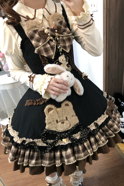 Bear Lolita Jumper Skirt + Top + Cape + Hat