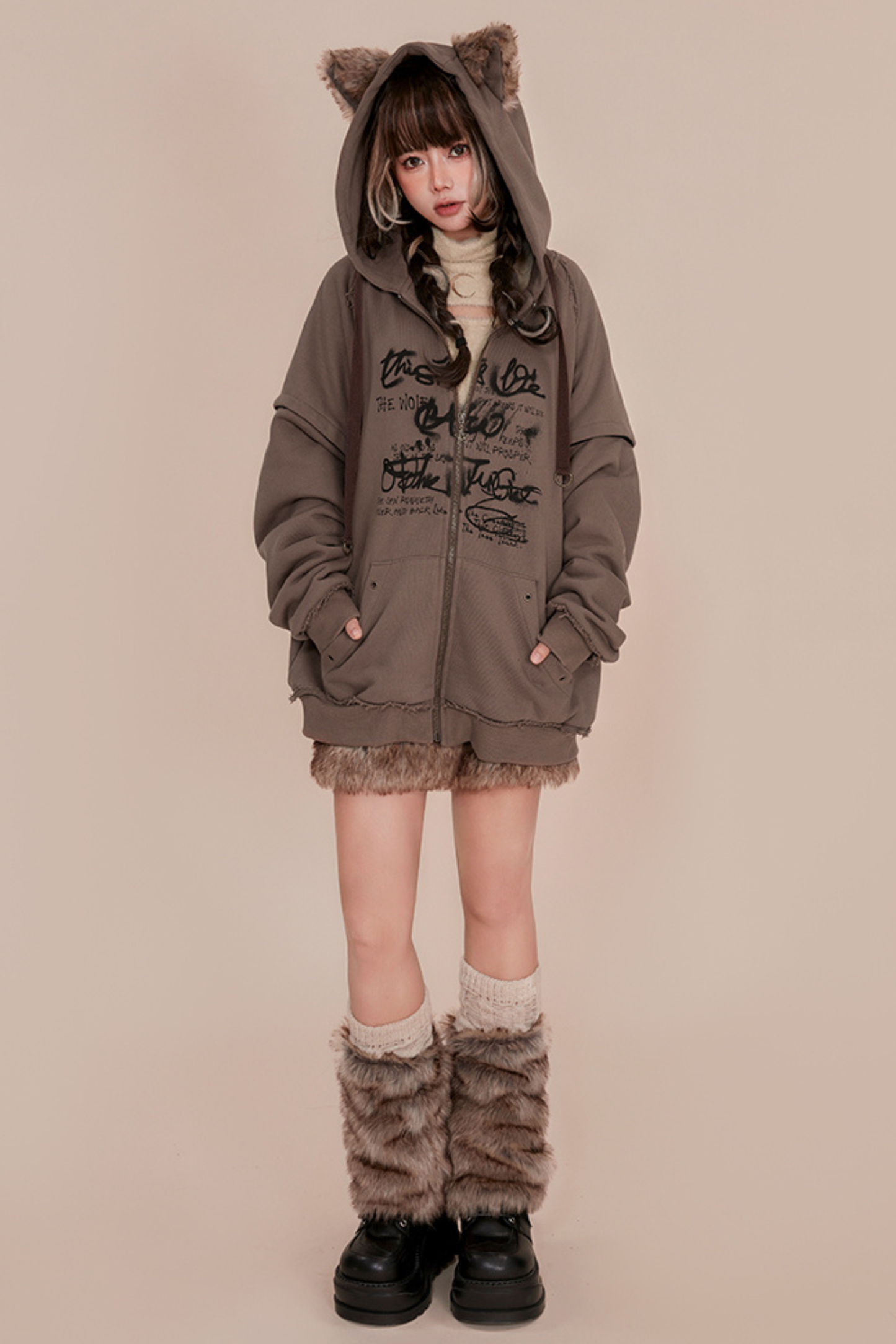 Wolf Ear Hood Loose Hoodie