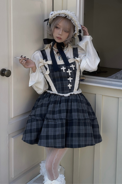 Doll Check Suspender Dress