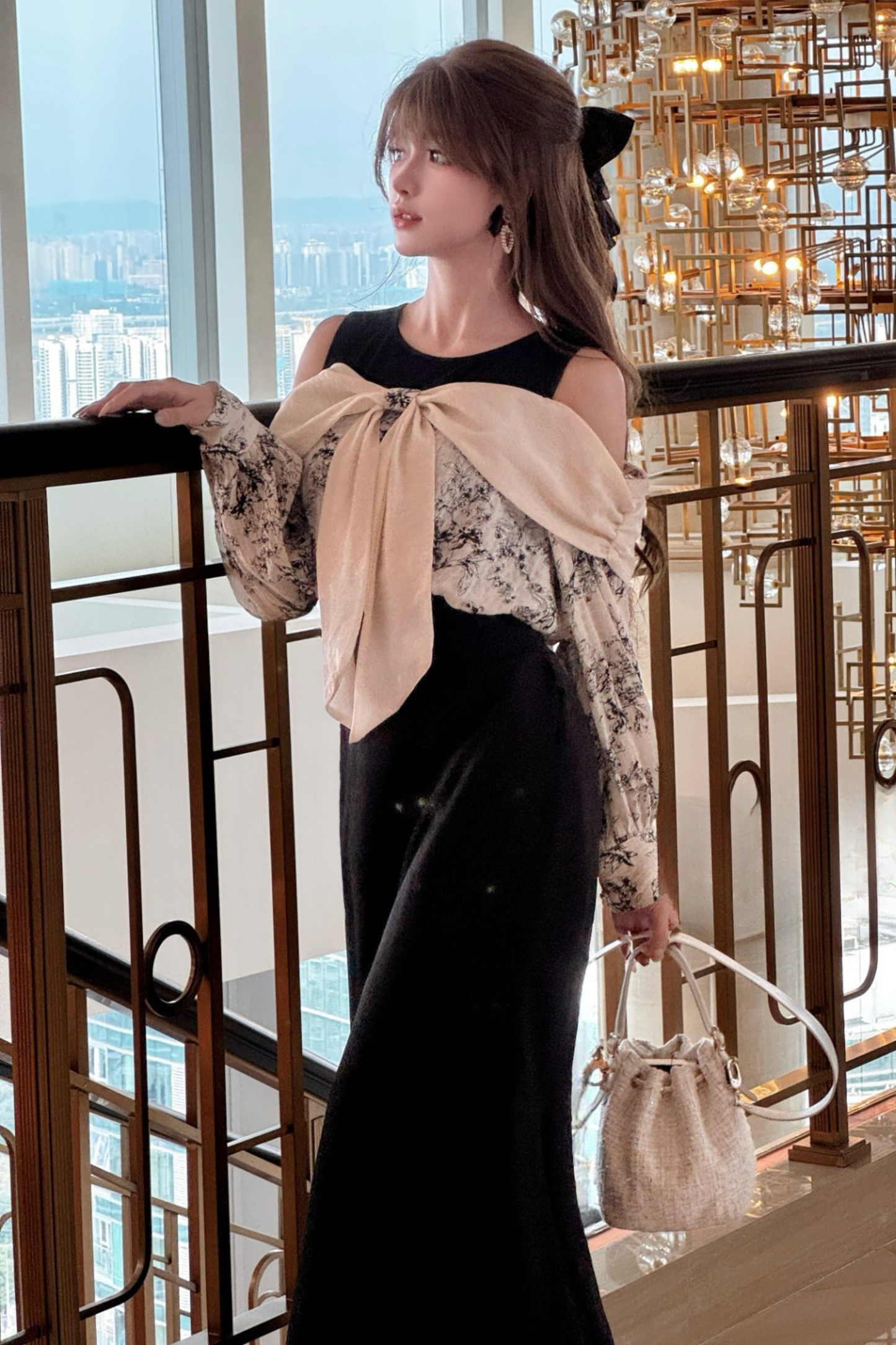 Off-the-shoulder top + mermaid skirt