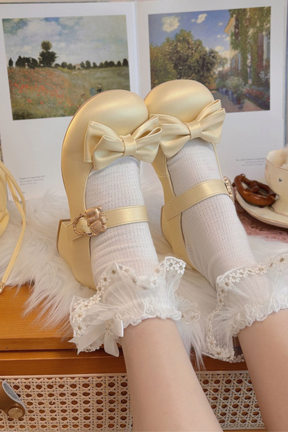 Satin Sheep Puff Shoes