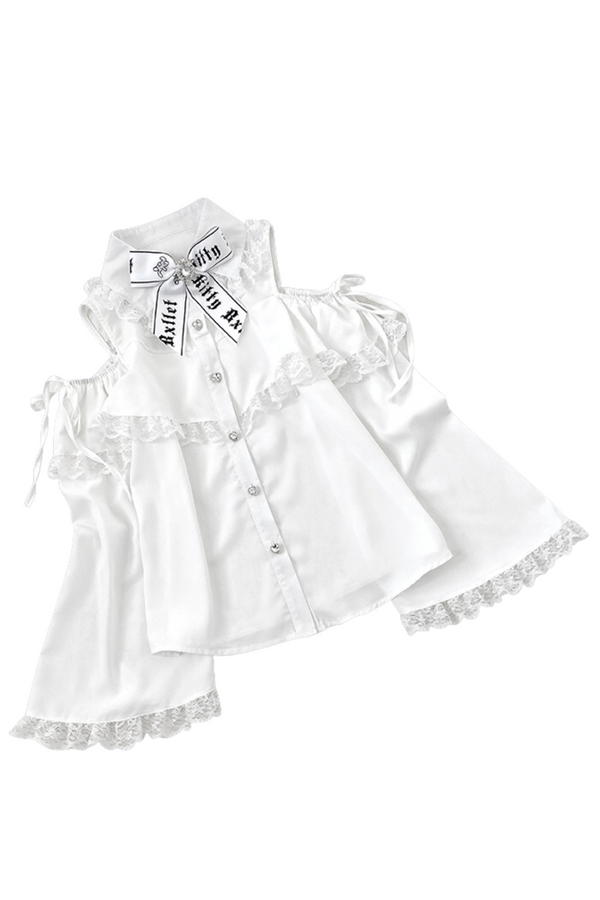[Pre-Order] Off-Shoulder Princess Sleeve Mine Shirt