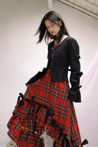 Polka Dot Plaid Blouse