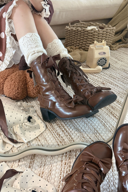 Sheep puff retro boots