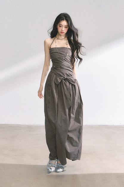 ホルターネックロングドレス