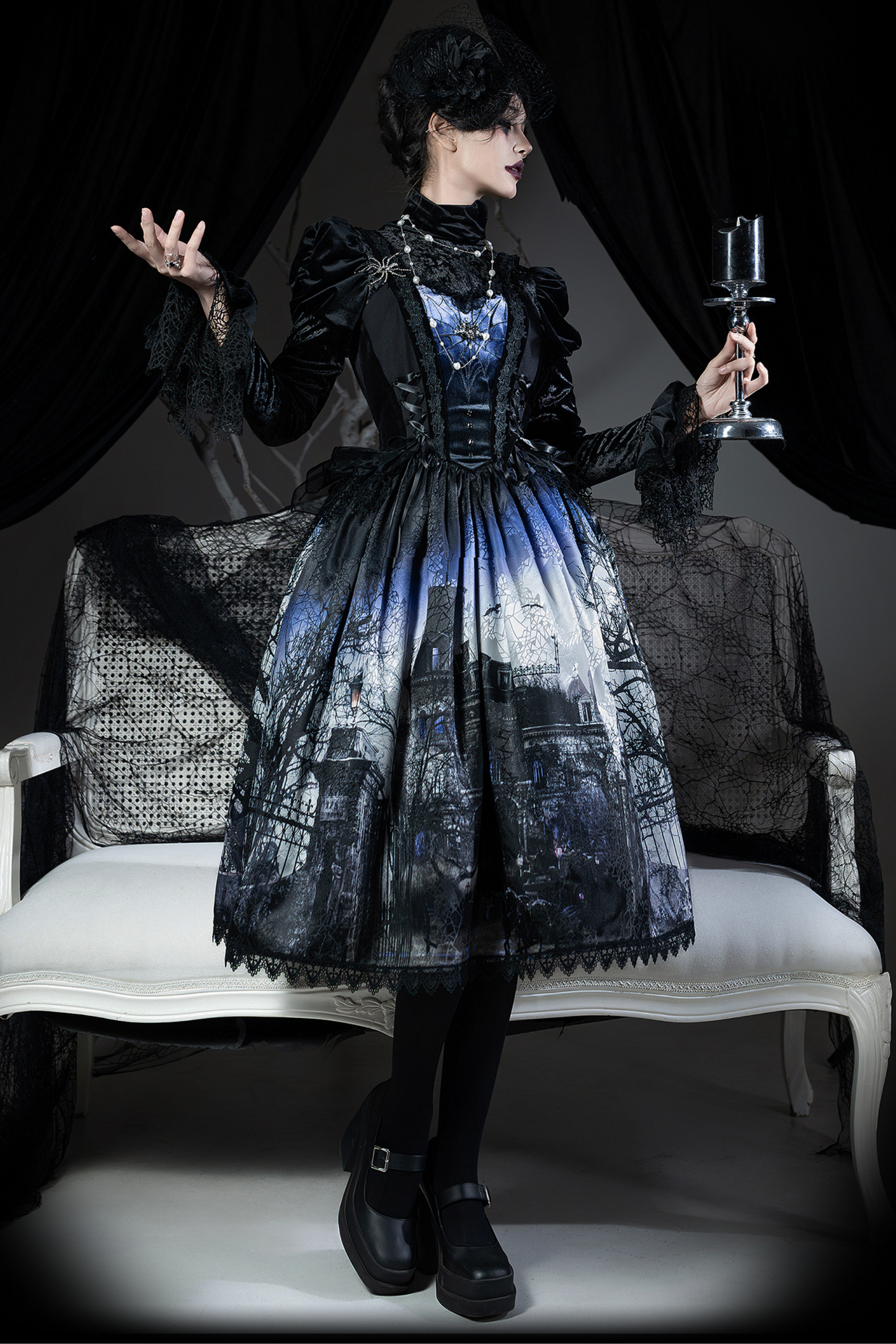 Velvet Patchwork Camisole Dress