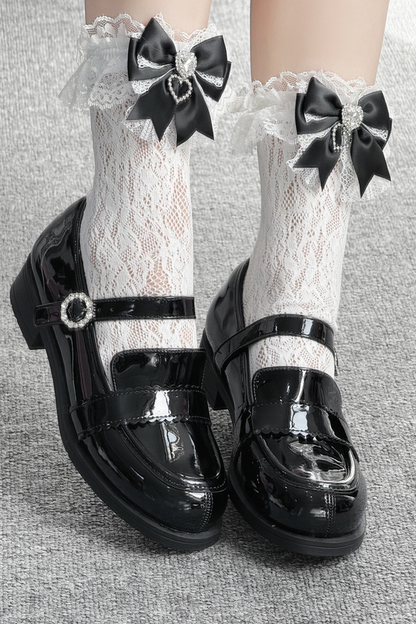 Ribbon Lace-Up Mary Jane Shoes