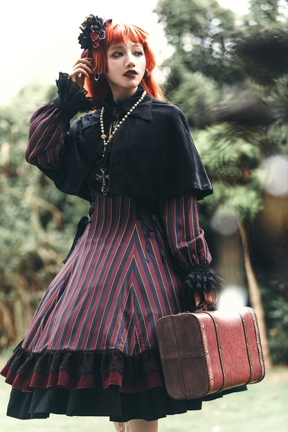 Retro Striped Elegant Gothic Lolita Dress