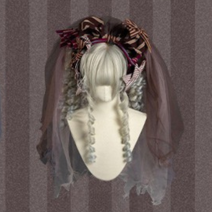 【予約商品】ストライプグリッドファンタジードレスセット＋アシメチュールスカート＋ベール