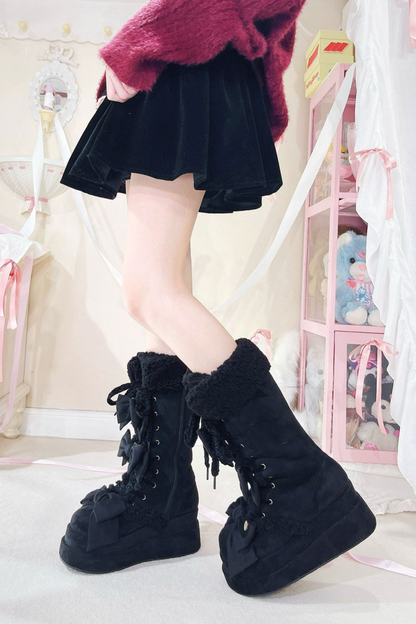 リボンロリータスノーブーツ