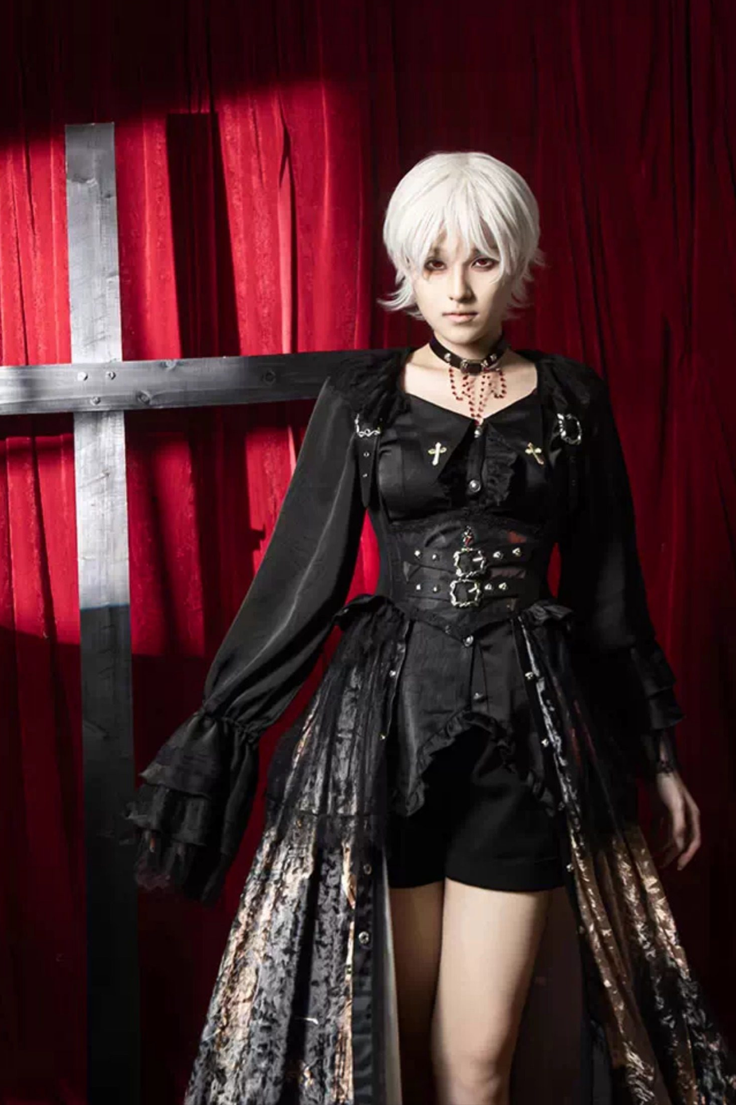 ゴシックロリータダークジャンパースカート+シャツ