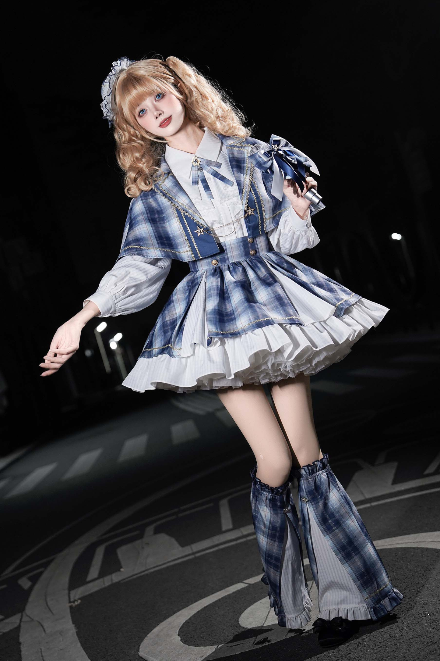 スターライトアイドルコスプレケープ+シャツ+スカート+レッグウォーマー