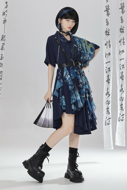 チャイナエンブロイダリードレス+ベルト+ガードル