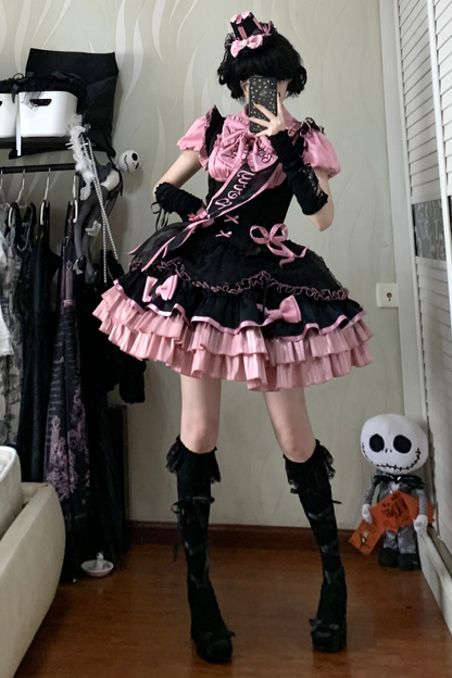 【3月10日予約締切】キャンディハートビートロリータシャツ+ジャンパースカート+ハット+リボン