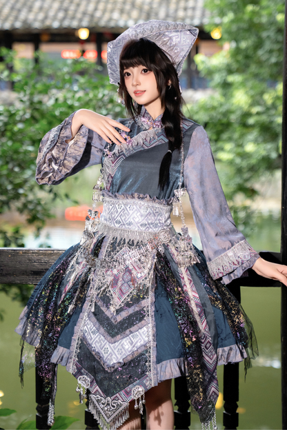 【12月16日予約締切】エスニックロリータツインコーデパフスリーブドレスセット＋ベルスリーブドレスセット