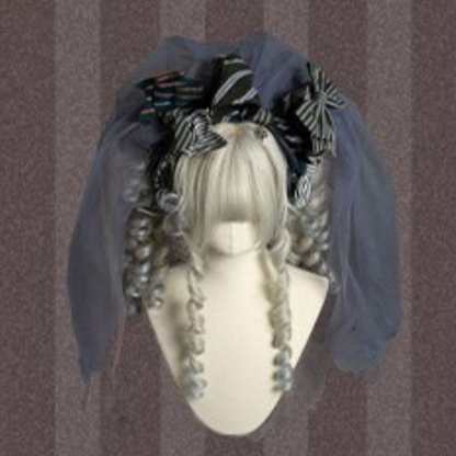 【予約商品】ストライプグリッドファンタジードレスセット＋アシメチュールスカート＋ベール