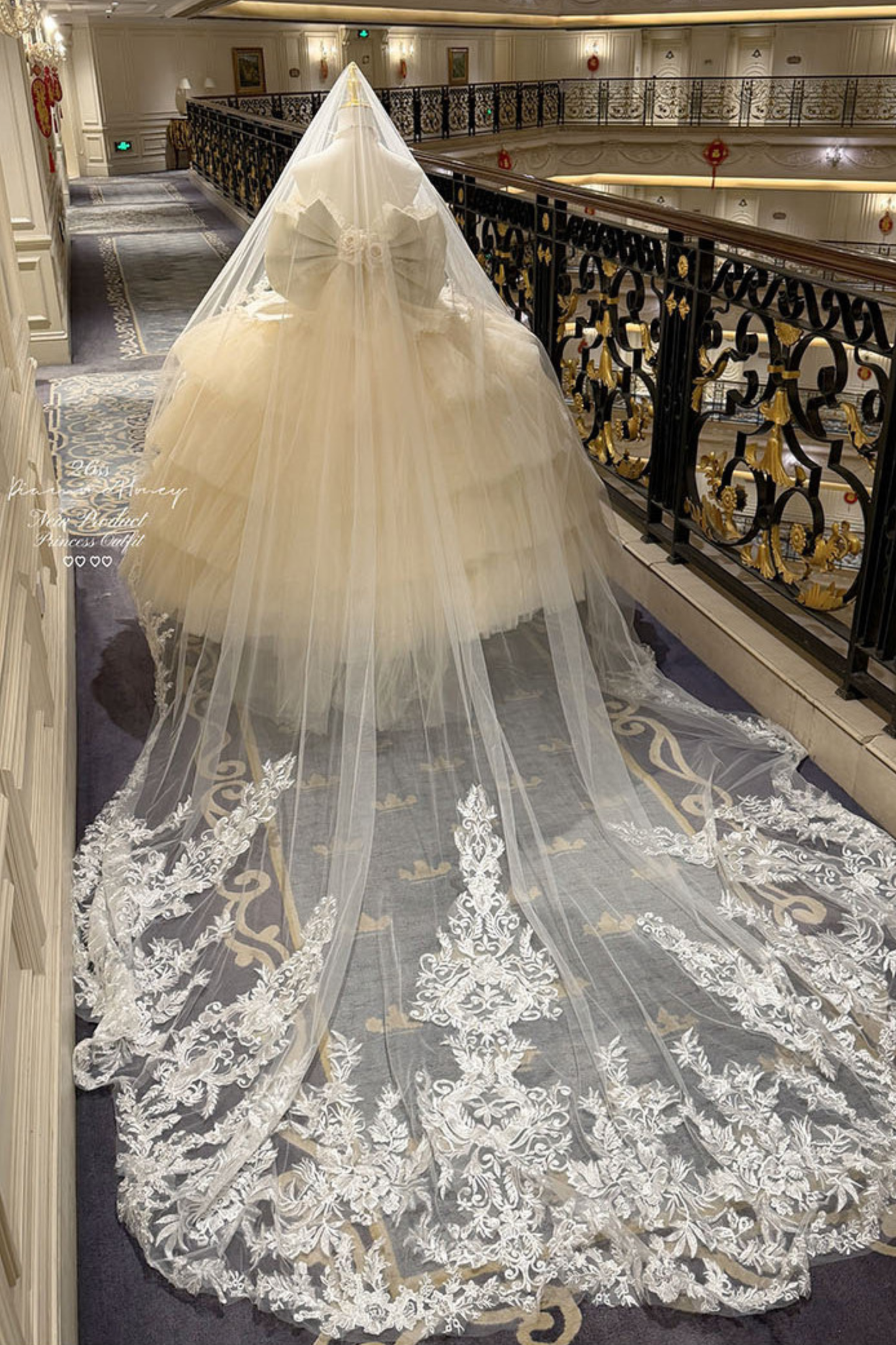 [예약상품] 4월 4일 예약마감]애프리콧 웨딩 로리타 원피스+숄+소매+리본 테일+베일