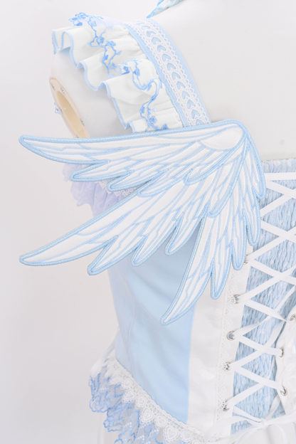 水色天使系列上衣+裙子+衬衫领+袖子+帽子+夹子