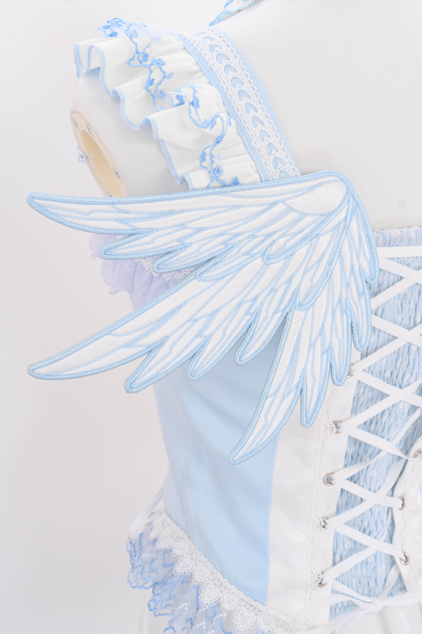 Aqua Angel Line Top + Skirt + Shirt Collar + Sleeve + Hat + Clips