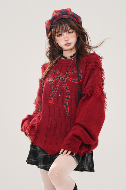 レッドリボンスイートセーター