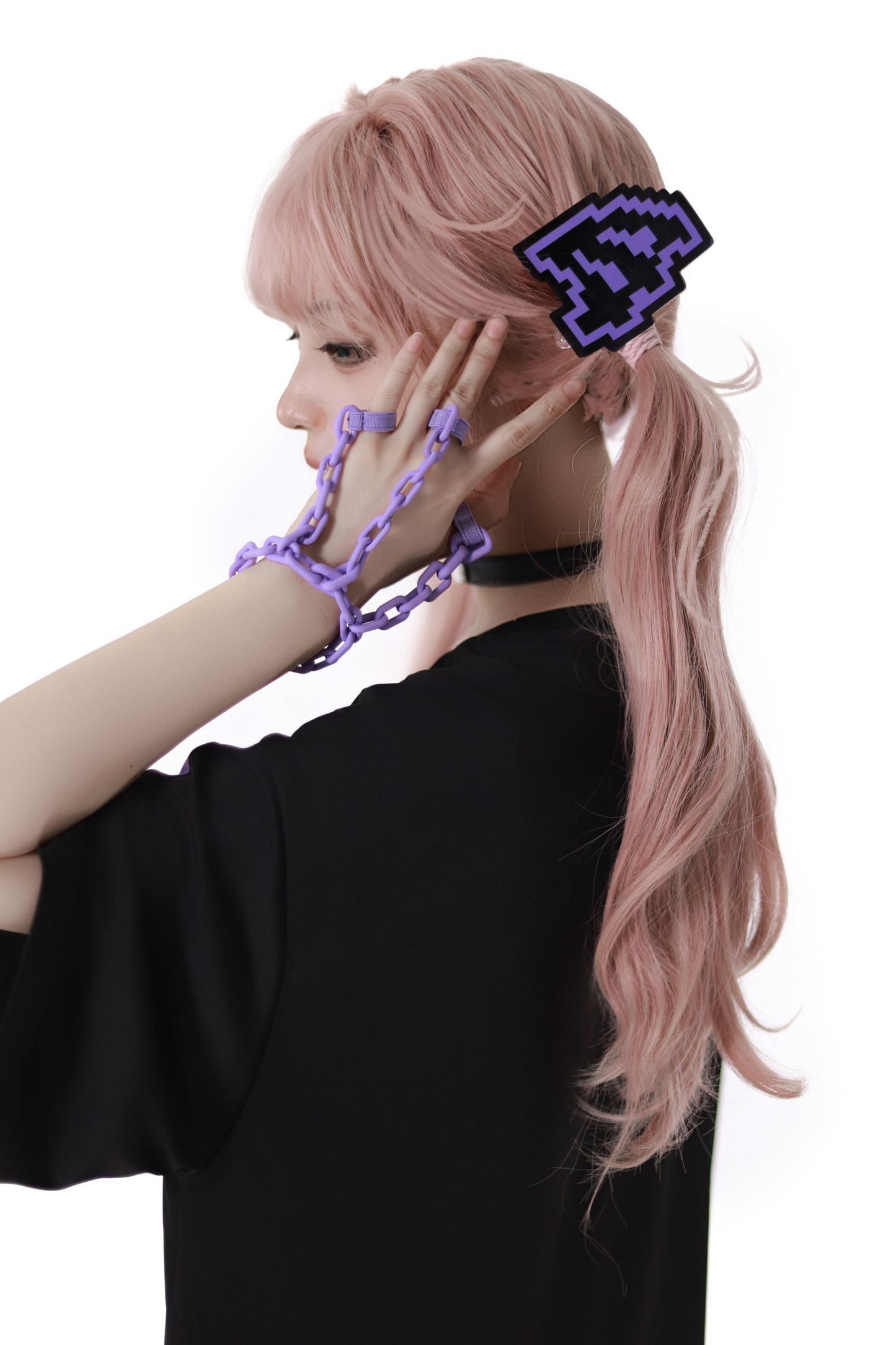 Subculture Loose Over T-shirt + Pants + Leg Warmers + Angel Devil Hairpin