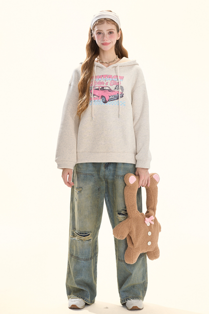 ウォッシュレトロデザインデニムパンツ