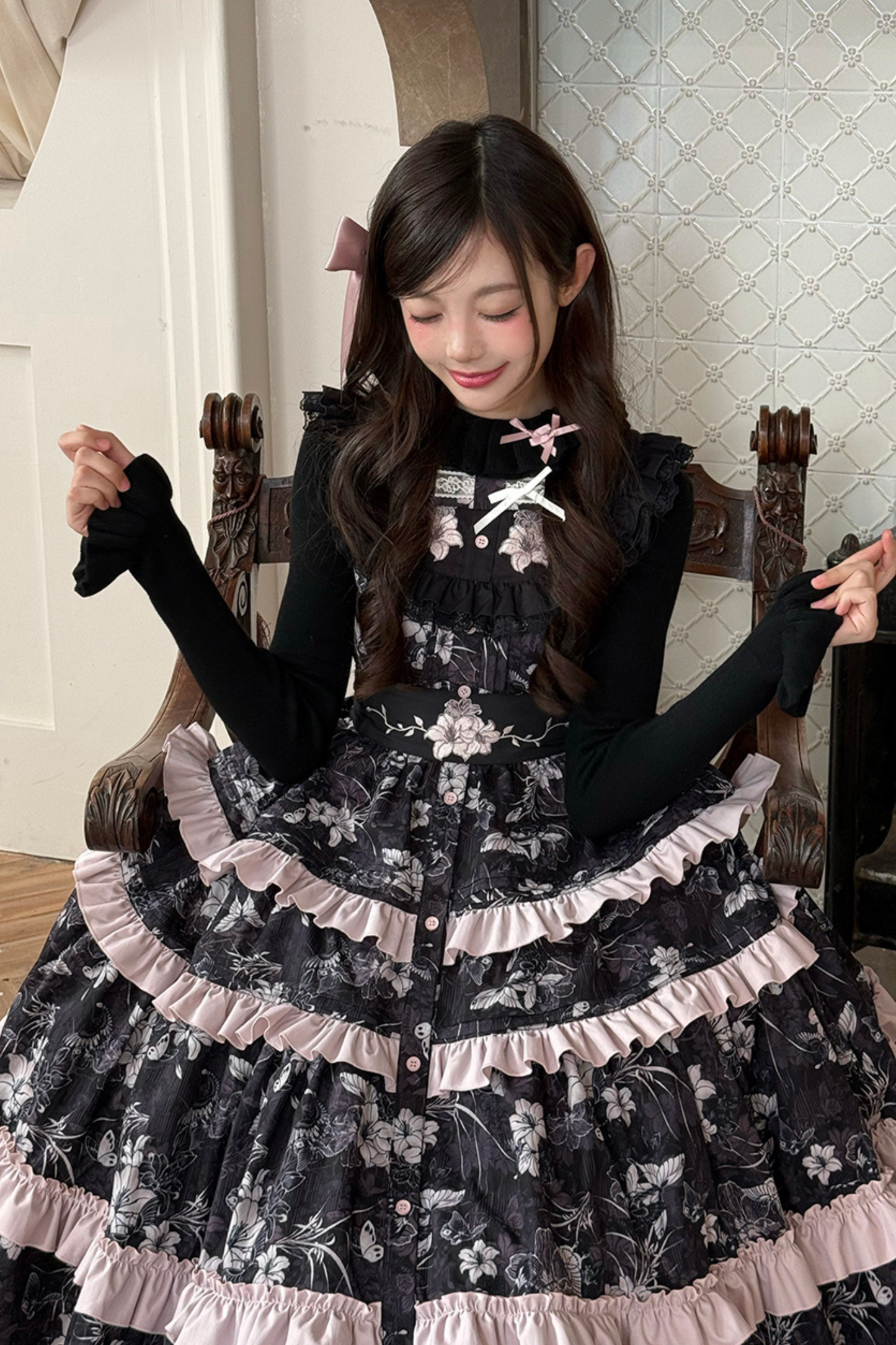 ラブリーロリータベストドレス+トップス+ベルト